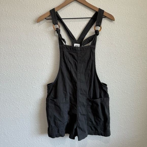 Aerie Women's Small Grey Overall Shorts Cotton Boho Relaxed Knot Front Casual - Picture 1 of 8